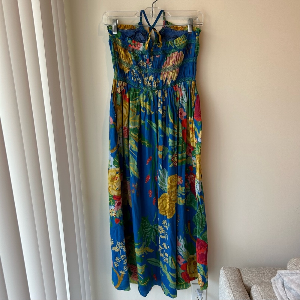 MOTHER The Screeching Cotton Halter Midi Dress in The Big Floral Print - Picture 9 of 13